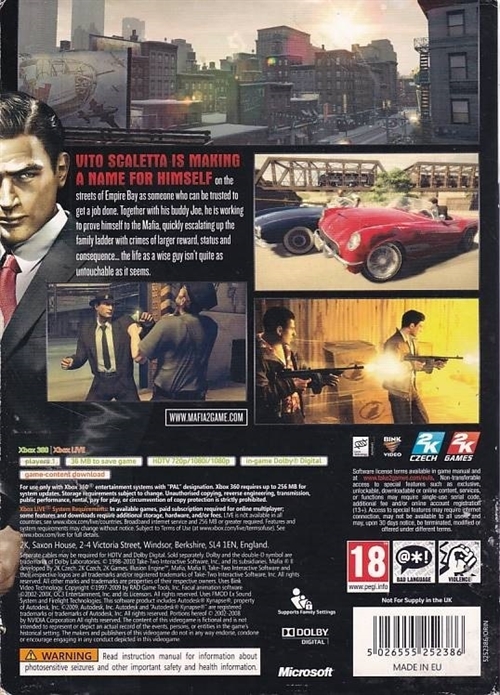 Mafia II - med Papsleeve - XBOX 360 (B Grade) (Genbrug)